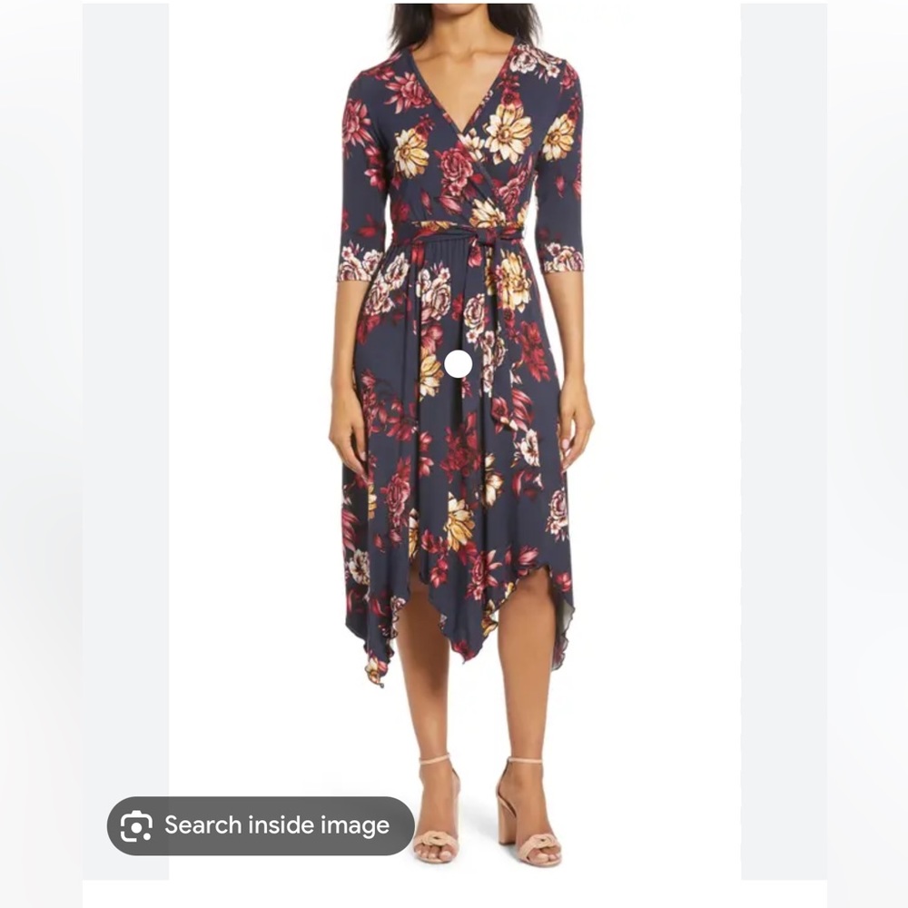 Loveappella NWT Stitch Fix Lucinda Navy Floral Knit Midi Dress Size XL